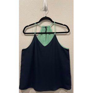 MAURICES Navy Blue and Mint Green Reversible Tank Top